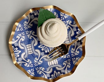 Moroccan Blue Paper Dessert Bowls