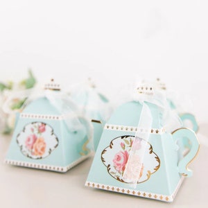 Tea Party Favor Boxes Soft Blue image 2