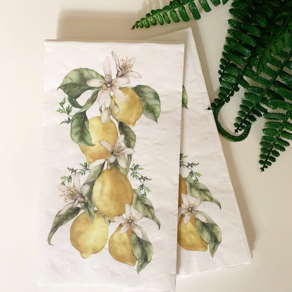 Lemon Floral Dinner Napkins