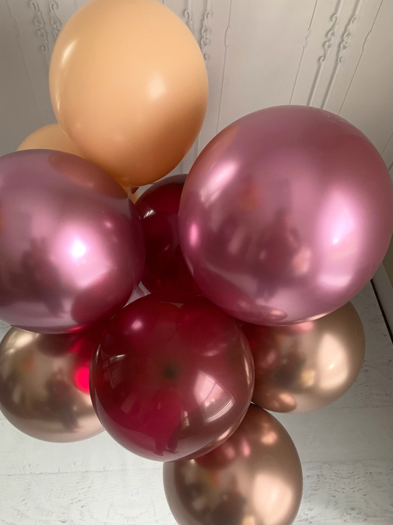 Burgundy & Blush Balloon Bouquet image 2