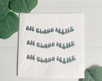 On Cloud Nine Cocktail Napkins: Ice Blue Bridal Shower Napkins (Set of 16)