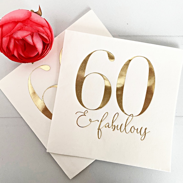 60 & Fabulous Cocktail Napkins