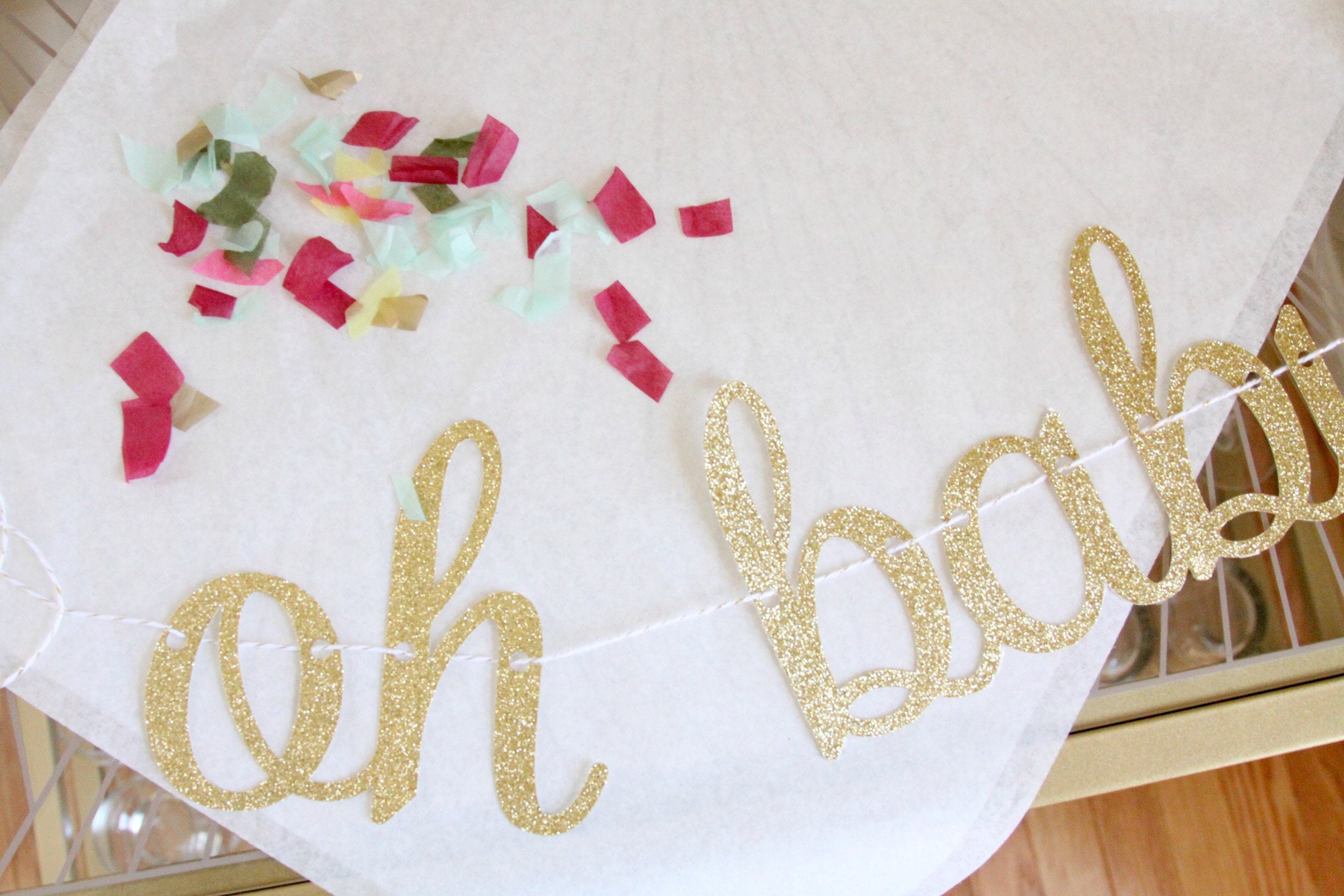 Oh Baby Banner Gender Reveal Silver Or Gold Shower 1