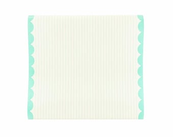 Blue Scalloped Table Runner, Kids Birthday, Cake Table, Baby Shower Decor