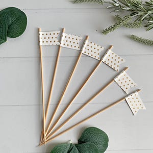 Charcuterie or Martini Picks - Gold and White - Elegant Entertaining