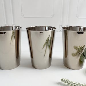 Silver Julep Cups: Set of 12 Plastic Derby Party Cocktail Cups