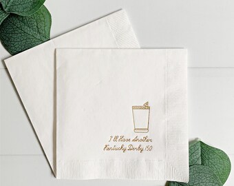 150th Kentucky Derby Cocktail Napkins - White