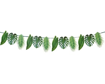 Monstera and Palm Leaf Tropical Garland