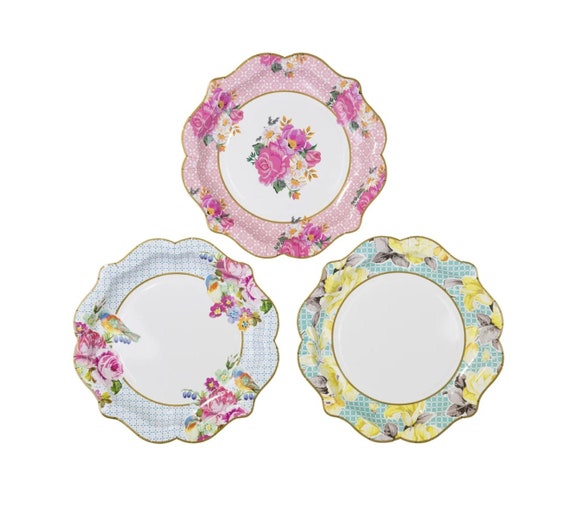 Tea Party Chintz Paper Plates - 8 Inch Il_570xn