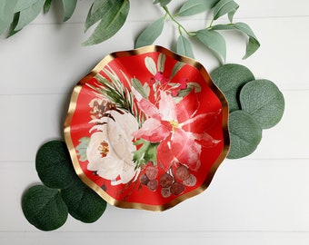 Red Winter Blossom Dessert Plate/Bowl