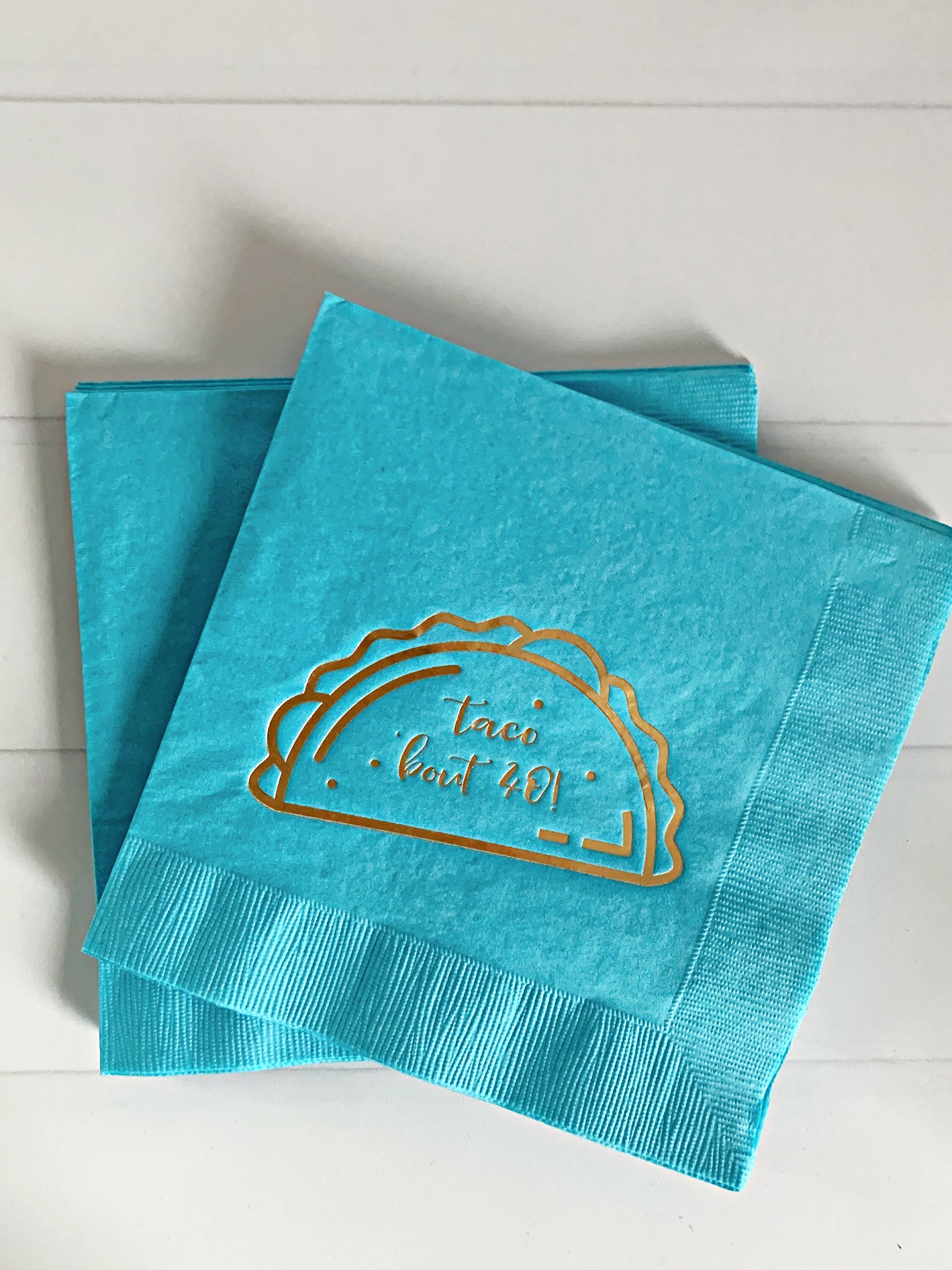 Taco bout 40 Luncheon Napkins Turquoise