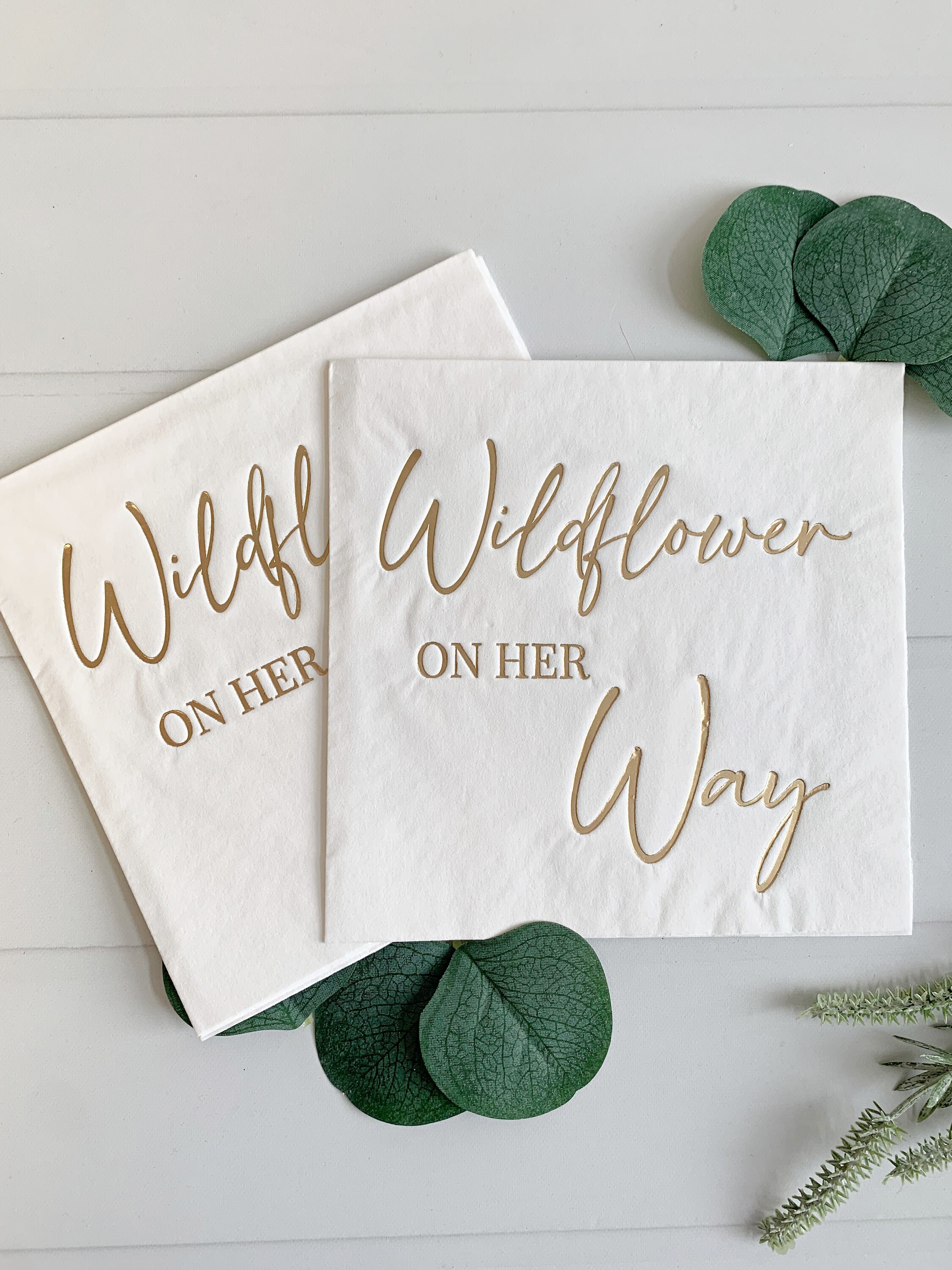 Wildflower On Her Way Luncheon Napkins Gold