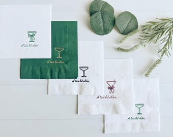 Servilletas de cóctel "Un poco más viejas": Artículos para fiestas de cumpleaños con temática de Martini - Estampado en relieve con lámina metálica
