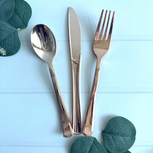 Rose Gold Utensils - Fork, Knives and Spoons