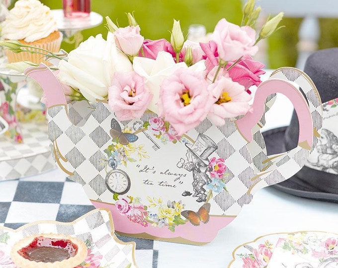 Alice in Wonderland Centerpiece Stacked Tea Cup and Teapot Decoration ...