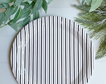 Black and White Striped Plates