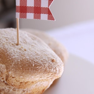 Baby Q Red and White Gingham Cupcake Flags image 2