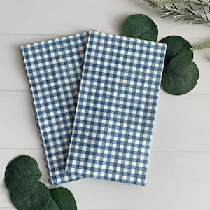 Blue Gingham Dinner Napkins