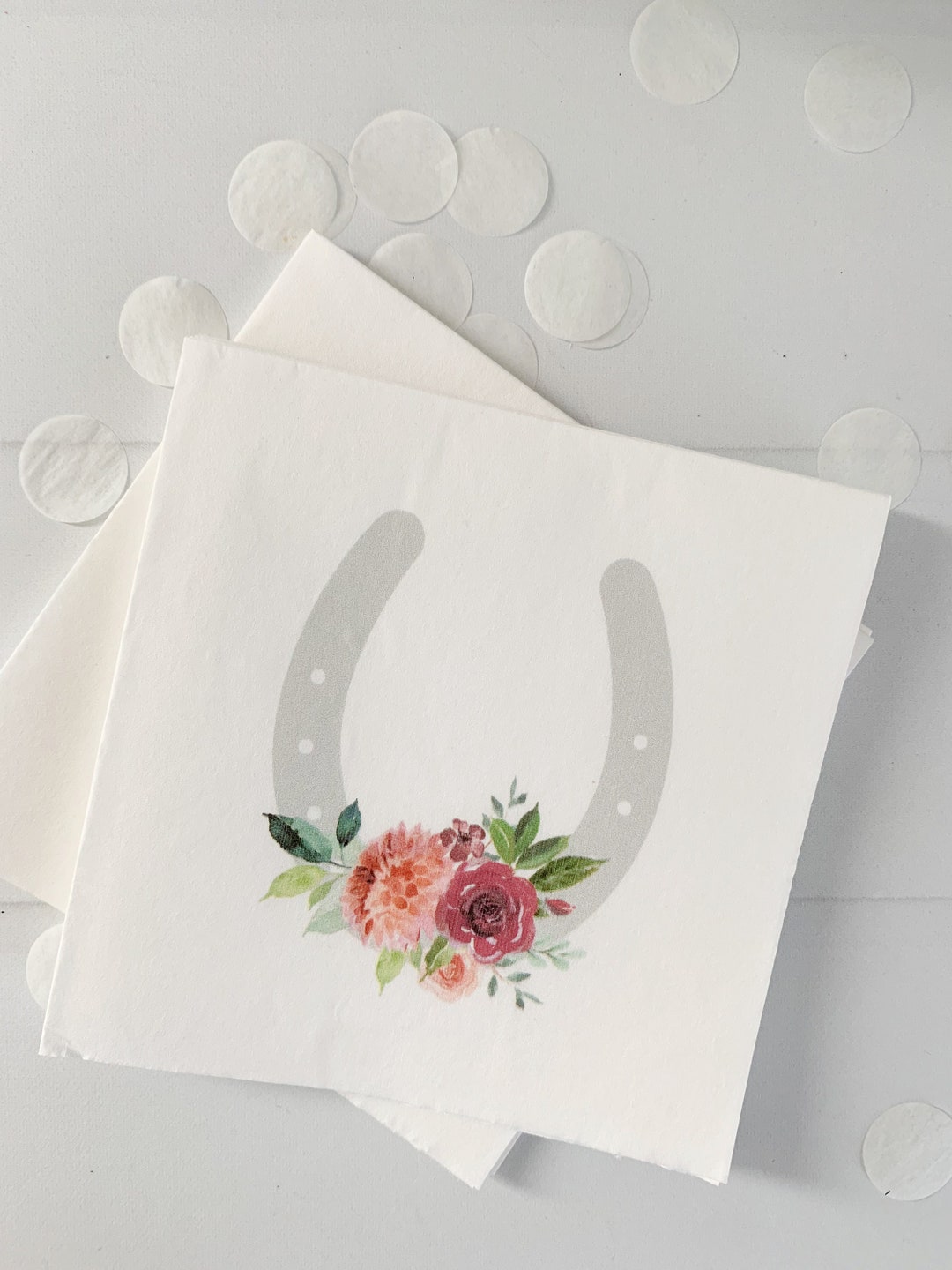 Kentucky Derby Cocktail Napkins Coral Roses Etsy