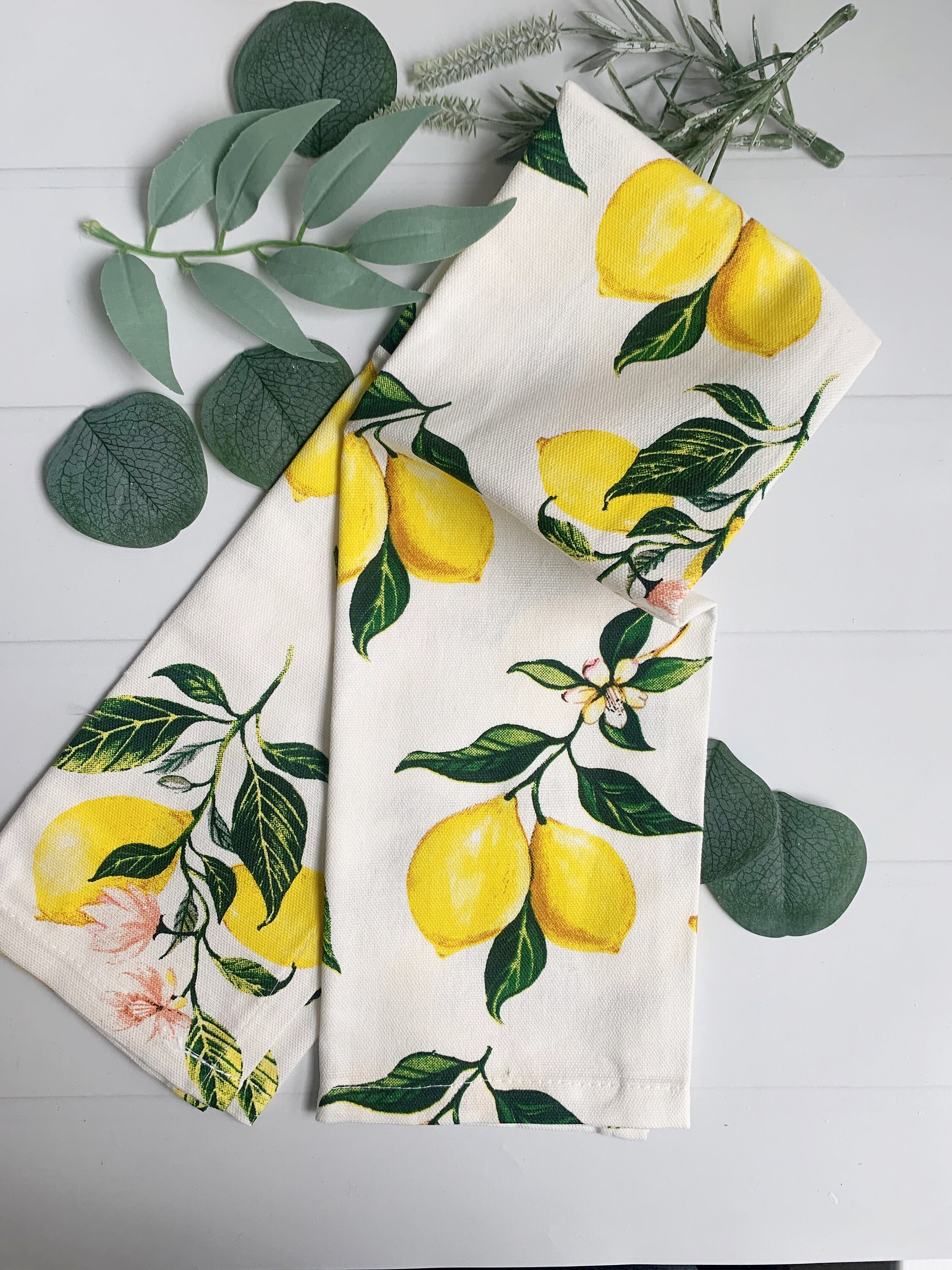 KOALAND Flour Sack Towels, Set of 3 Oversized Tea Towels for Kitchen with  Printed Lemon Designs, 100-percent Cotton, Cute Kitchen Towel Set, Lemon