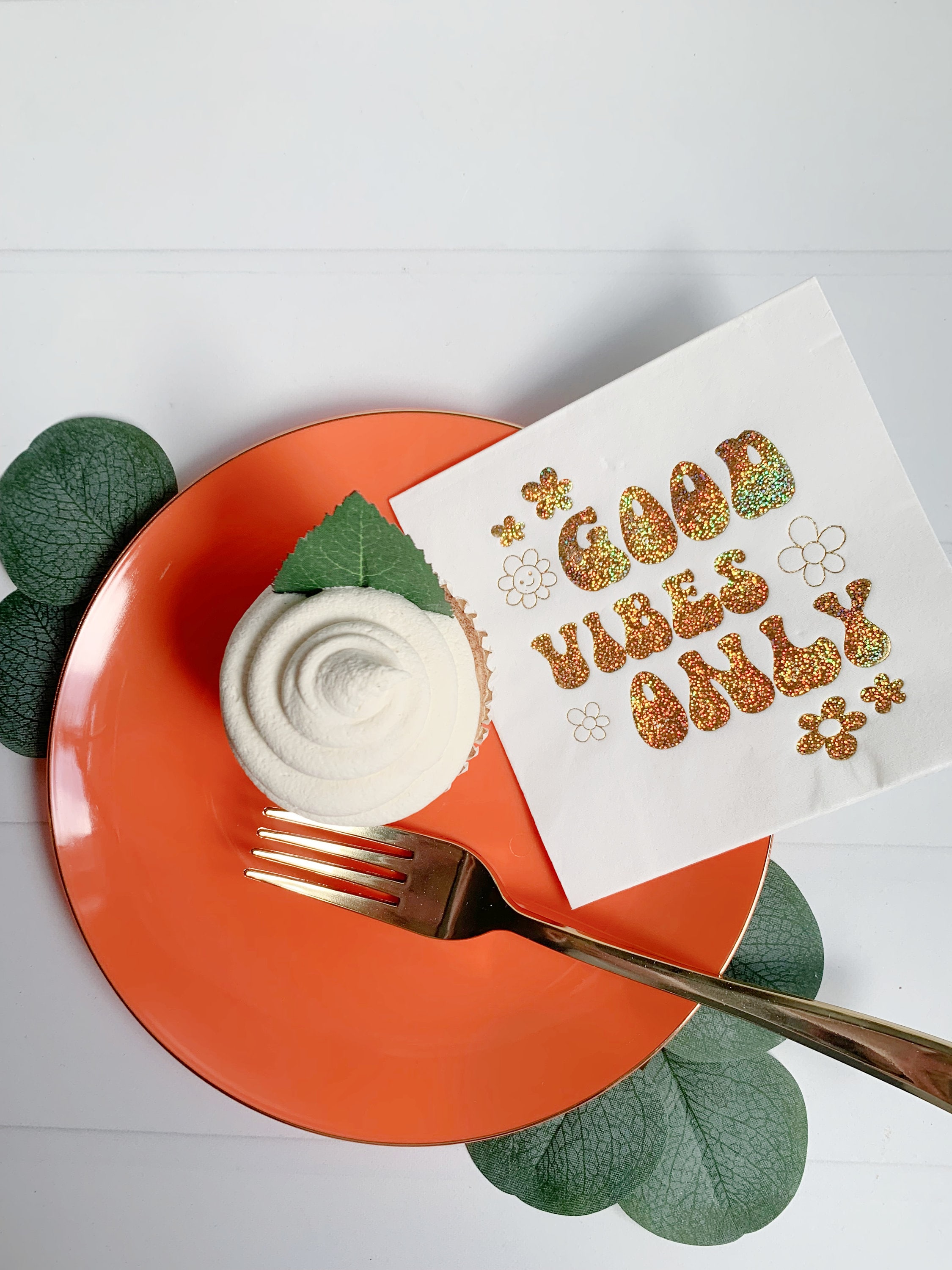 Good Vibes Only 70s Party Cocktail Napkins