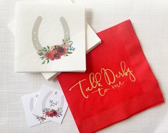 Talk Derby to Me Napkins in Red