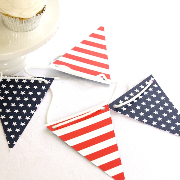 Red White and Blue Bunting - Stars and Stripes