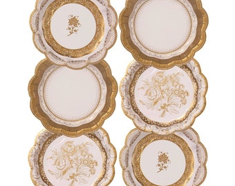 Gold Paper Plates - Dessert Size