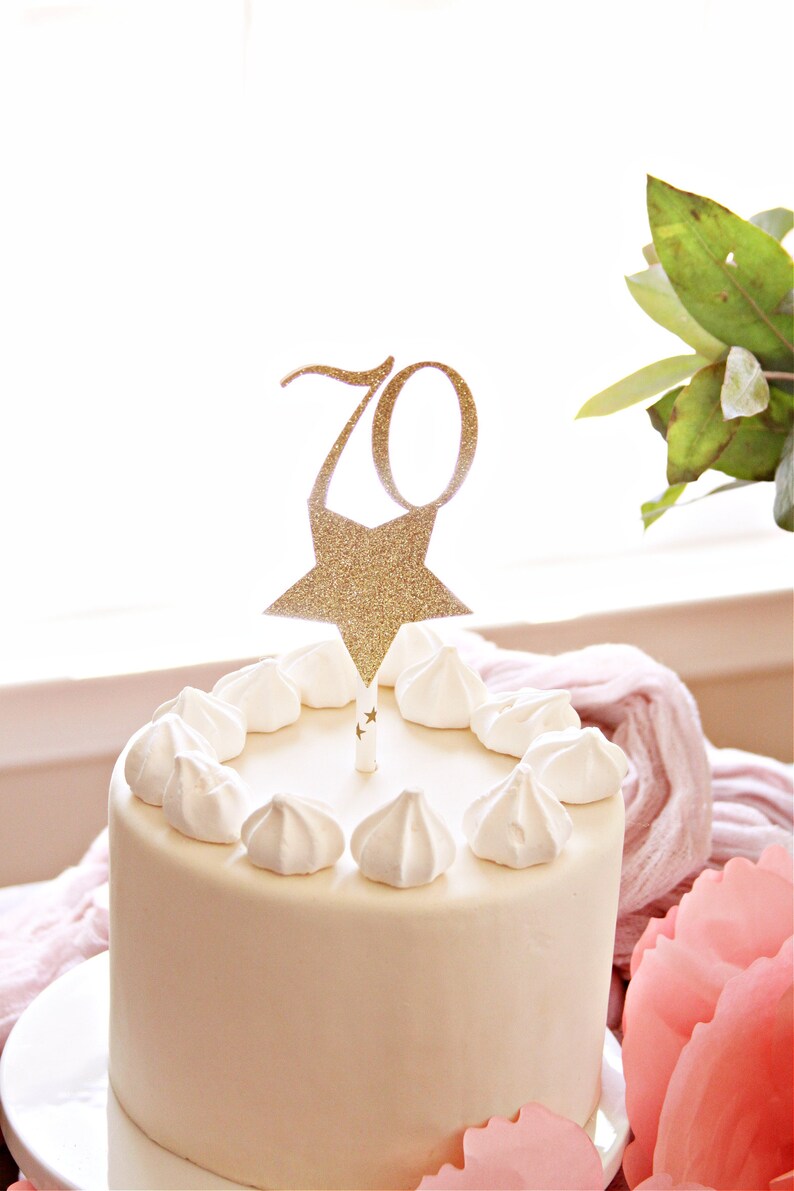 70th Birthday Cake Topper Star