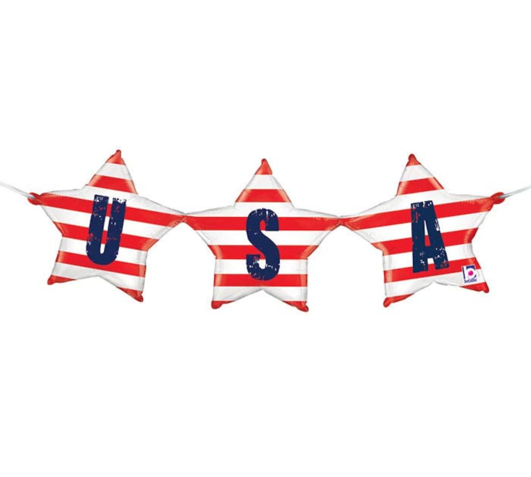 USA Red White and Blue Stars Balloon Banner - Inauguration Party ...