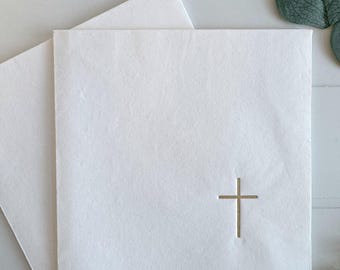 Gold Cross Luncheon Napkins - Christian Memorial Communion Christening Supplies