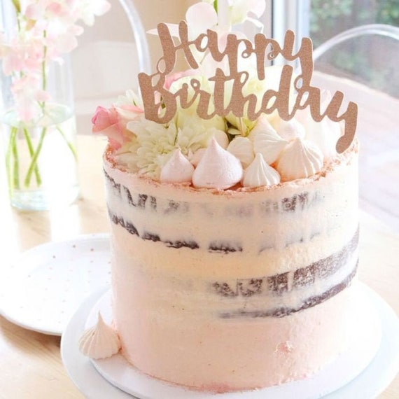 Decoración para tarta de cumpleaños 40 con purpurina de oro rosa