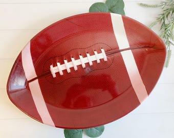Football Serving Tray, Tailgate Party Platter, Bowl Game Snack Tray, Reusable Melamine
