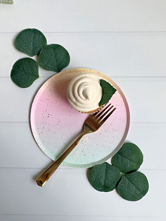 Rainbow Ombre Cake Plates by EnFete Catch My Party