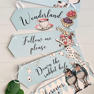 Alice in Wonderland Signs for Party Decorations