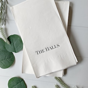 Personalized Dinner Napkins | Guest Towels for Weddings, Birthdays, Bridal Showers and Engagement Parties | Custom Napkins