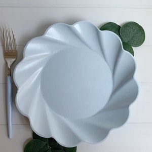 Soft Blue Bamboo Luncheon or Dinner Plates