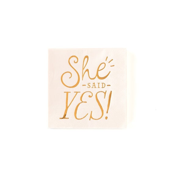 She Said Yes Bridal Shower Napkins Il_570xn
