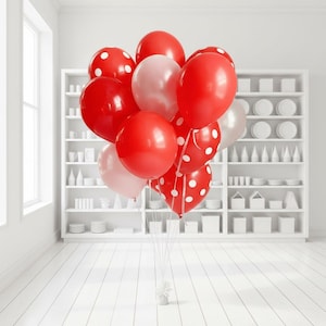 Red & White Baby Q Balloon Bouquet for Birthdays, Showers, BBQs, and Patriotic Celebrations