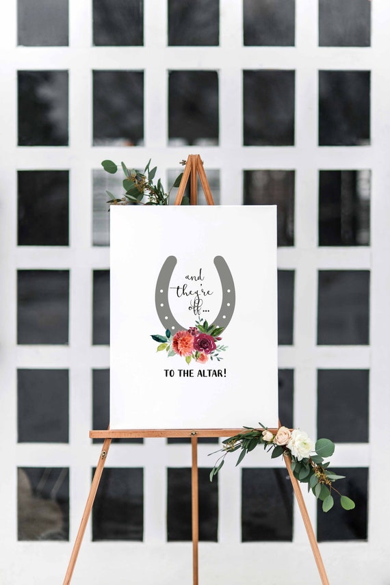 And They're Off Sign, Downloadable File Only, Kentucky Derby Bridal Shower Il_570xn