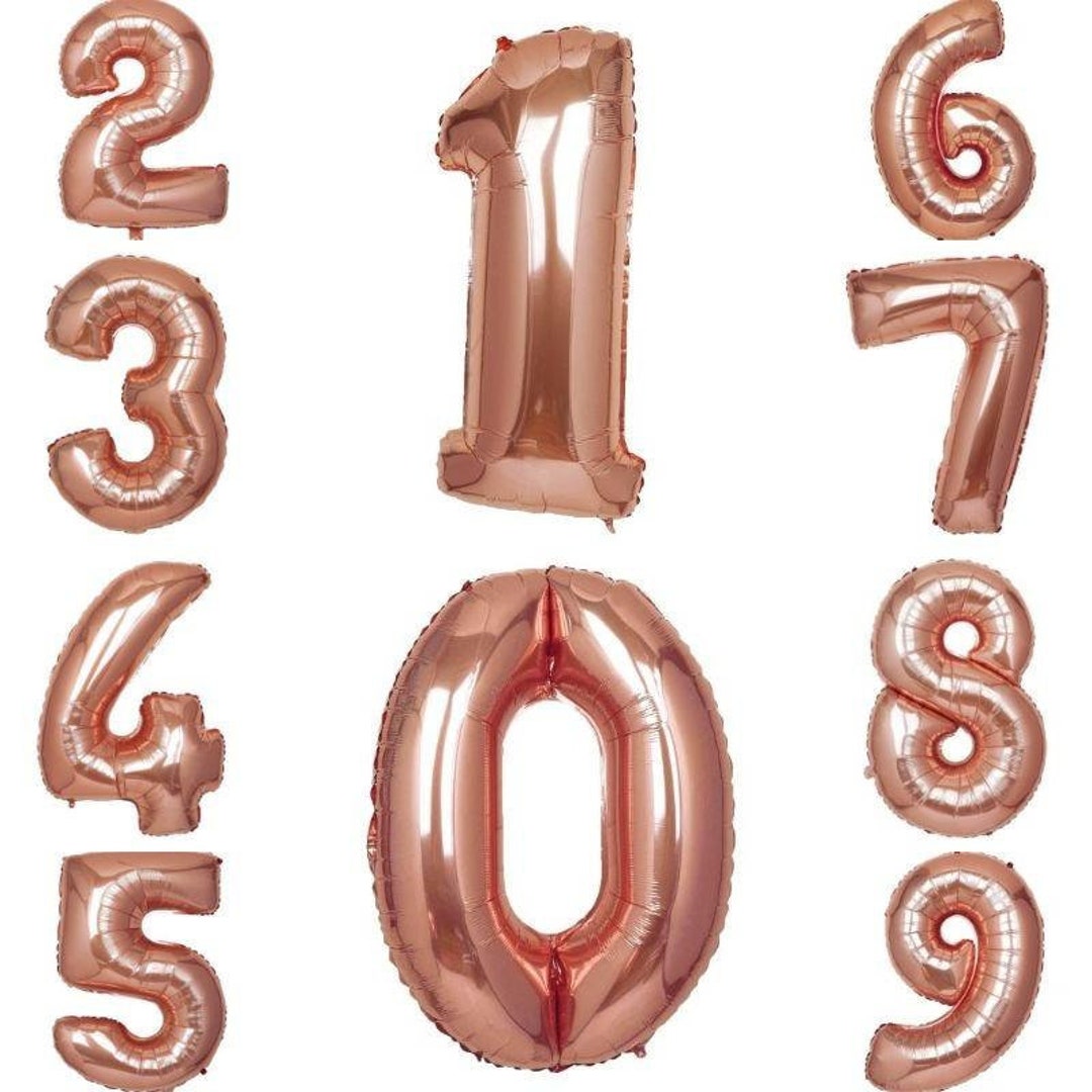 Rose Gold Number Balloons 40 Inch Balloons Etsy