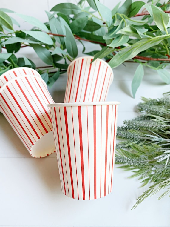 Red Striped Paper Cups by EnFete | Catch My Party