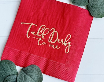 Talk Derby to Me Lunch Napkins: Red and Gold Derby Party Decor