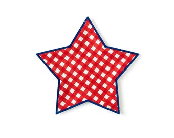 Gingham Star Shaped Plates