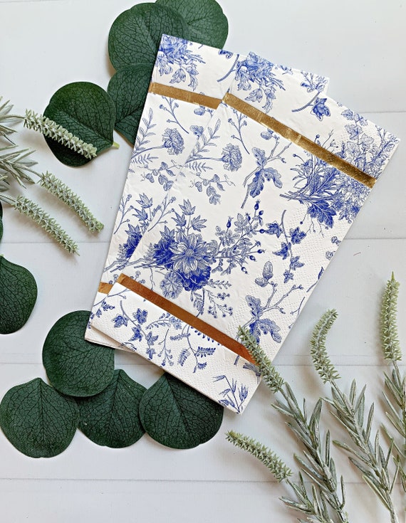 Blue Toile Dinner Napkins by EnFete Catch My Party