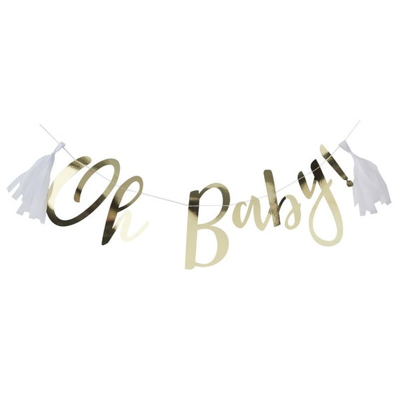Oh Baby Shower Banner, Gold Il_570xn