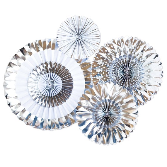 Disco Party Backdrop Fans - Chrome & Silver Il_570xn