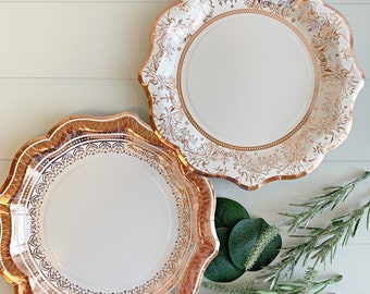Rose Gold Paper Plates - Party Porcelain