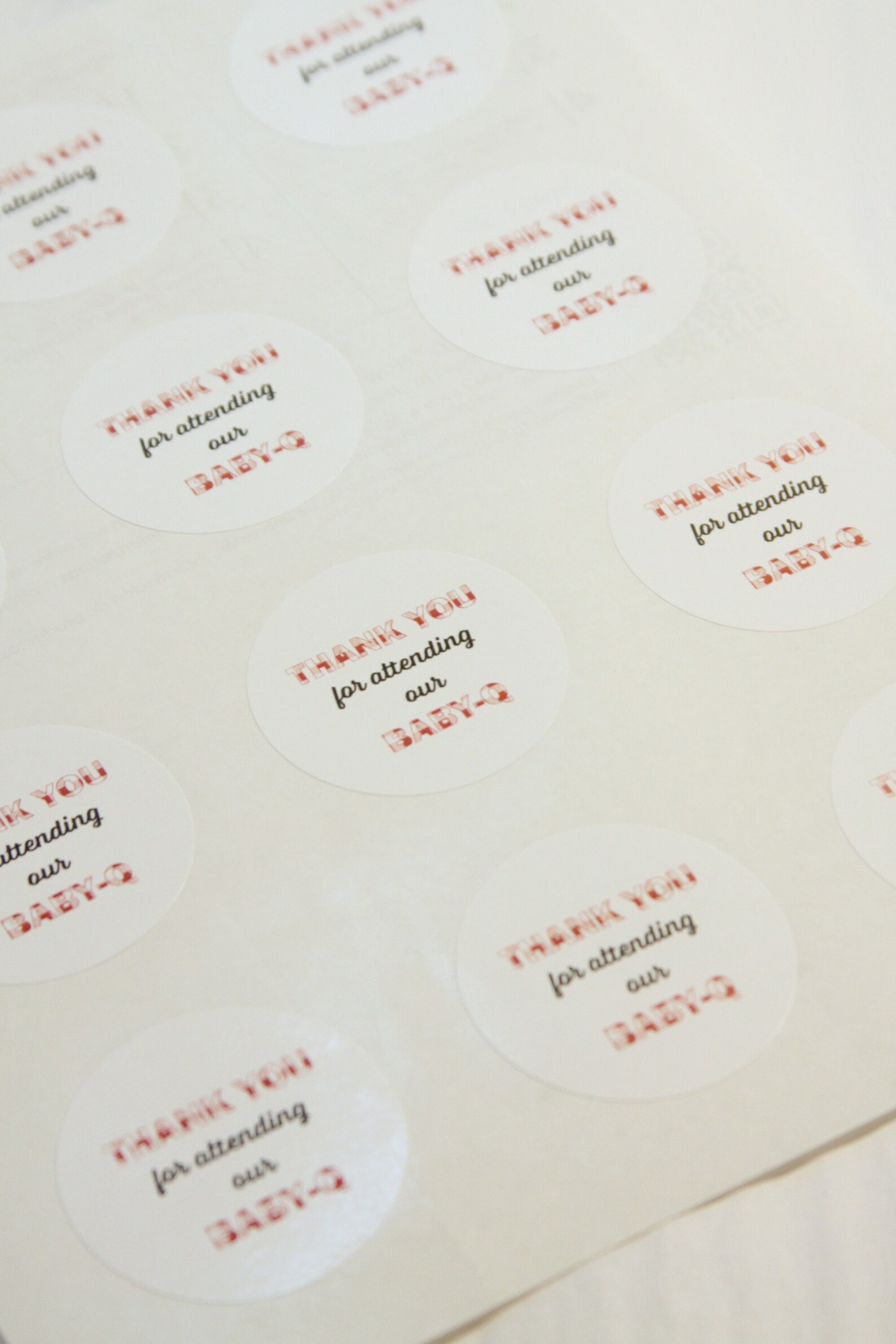 Baby Q Thank You Stickers Etsy