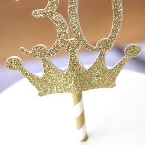 30th Birthday Crown Topper Rose Gold or Gold image 4